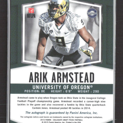 2015 Panini Prizm Collegiate Draft Picks Arik Armstead #154 RC Auto