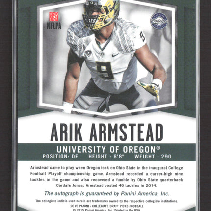 2015 Panini Prizm Collegiate Draft Picks Arik Armstead #154 Camo RC Auto