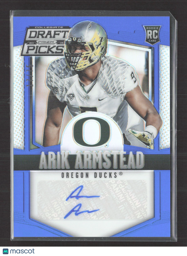 2015 Panini Prizm Collegiate Draft Picks Arik Armstead #154 Blue RC Auto /75