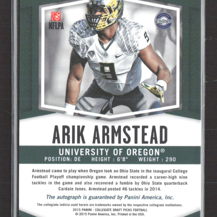 2015 Panini Prizm Collegiate Draft Picks Arik Armstead #154 Blue RC Auto /75