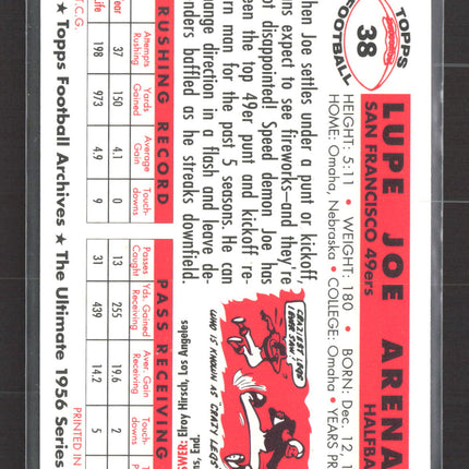 1994 Topps Football Archives The Ultimate 1956 Series Joe Arenas #38 Auto