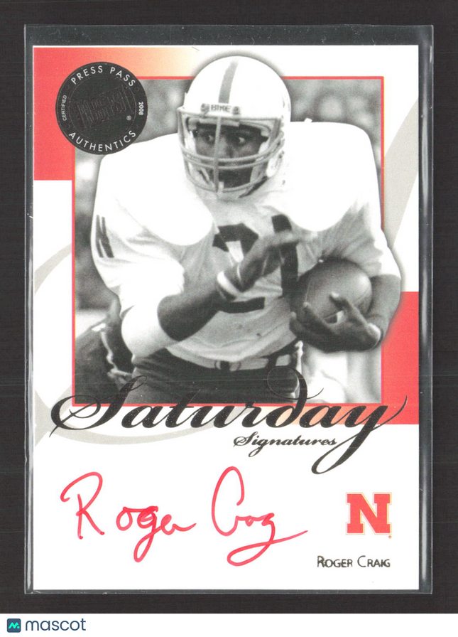 2008 Press Pass Legends Saturday Signatures Roger Craig #SS-RC Auto