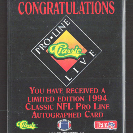 1994 Classic Pro Line Live Trent Dilfer Auto