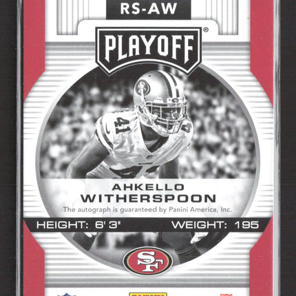 2017 Panini Playoff Hail Mary Ahkello Witherspoon #RS-AW Auto