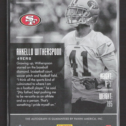 2017 Panini Illusions Ahkello Witherspoon #159 RC 131/250 Auto