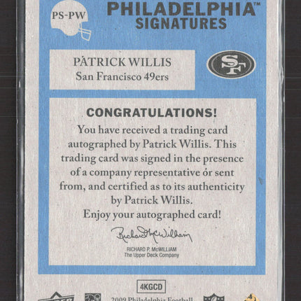 2009 Upper Deck Philadelphia Signatures Patrick Willis #PS-PW Auto