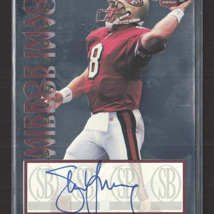 1997 Score Board Playbook Mirror Image Steve Young #4 of 7 53/360 Auto