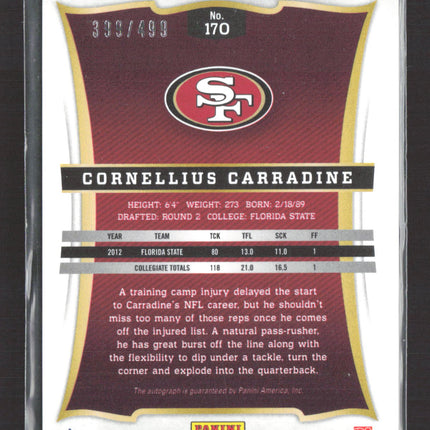 2013 Panini Select Cornellius Carradine #170 RC Auto