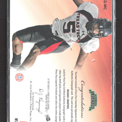 2009 Press Pass Legends Saturday Signatures Michael Crabtree #SS-MC Auto