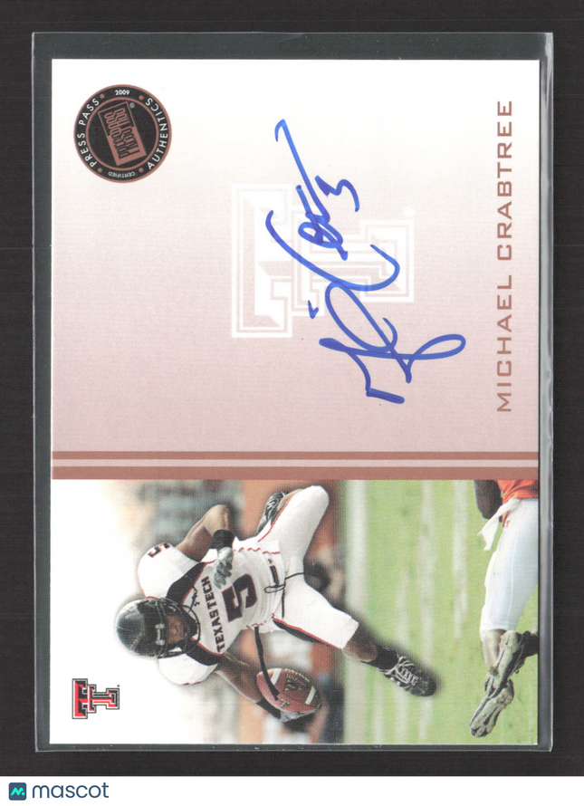 2009 Press Pass Signings Michael Crabtree #PPS-MC Auto
