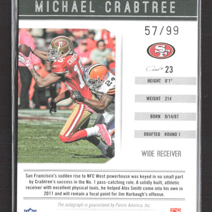 2012 Panini Playbook Michael Crabtree #23 Auto /99