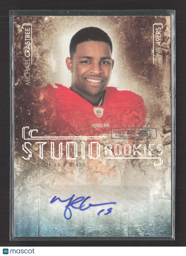 2009 Donruss Rookies & Stars Studio Rookies Michael Crabtree #5 Auto /10