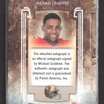 2009 Donruss Rookies & Stars Studio Rookies Michael Crabtree #5 Auto /10