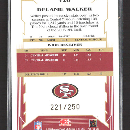 2006 Score Select Inscriptions Delanie Walker #426 Auto /250