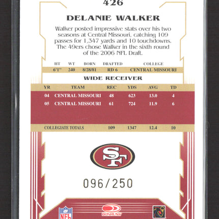 2006 Score Select Inscriptions Delanie Walker #426 Auto /250