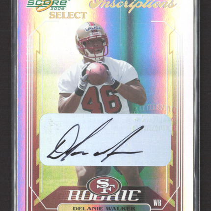 2006 Score Select Inscriptions Delanie Walker #426 Auto /250