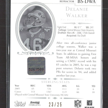 2006 Bowman Sterling Delanie Walker #BS-DWA Refractor Auto