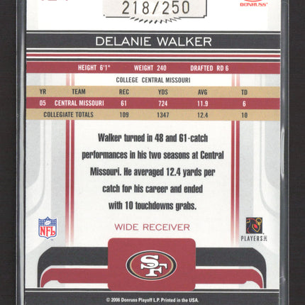 2006 Donruss Gridiron Gear Delanie Walker #134 218/250 Auto