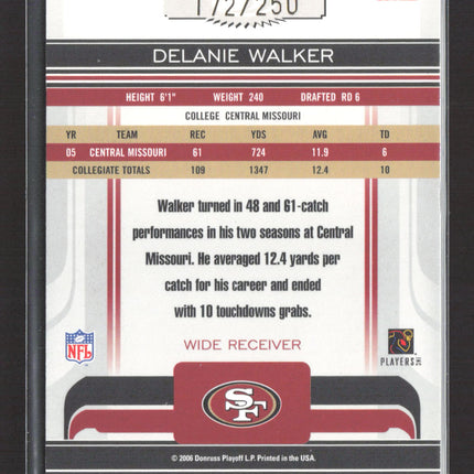 2006 Donruss Gridiron Gear Delanie Walker #134 172/250 Auto