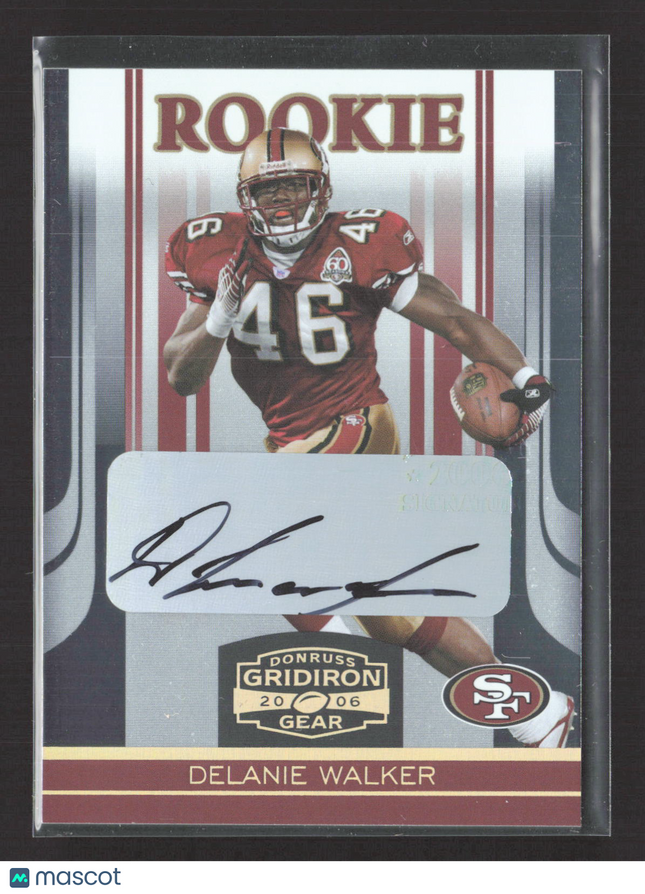 2006 Donruss Gridiron Gear Delanie Walker #134 065/250 Auto
