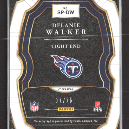 2018 Panini Select Prizm Delanie Walker #SP-DW Light Blue 11/15 Auto