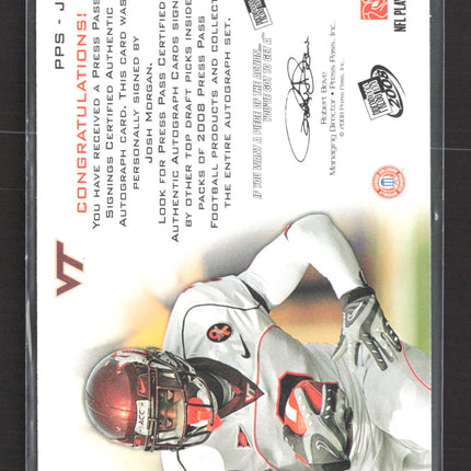2008 Press Pass Signings Josh Morgan #PPS-JM Auto