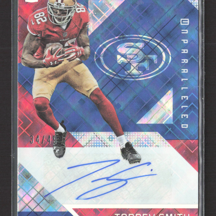 2016 Panini Unparalleled Torrey Smith #131 34/49 Auto