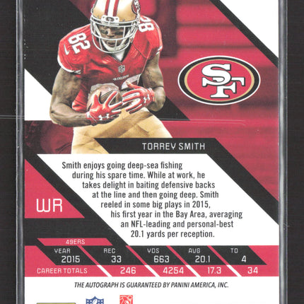 2016 Panini Unparalleled Torrey Smith #131 34/49 Auto