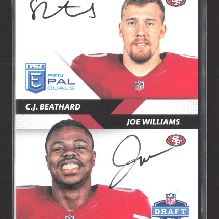 2017 Panini Donruss Elite Pen Pal Duals Joe Williams C.J. Beathard #PP-SF Auto