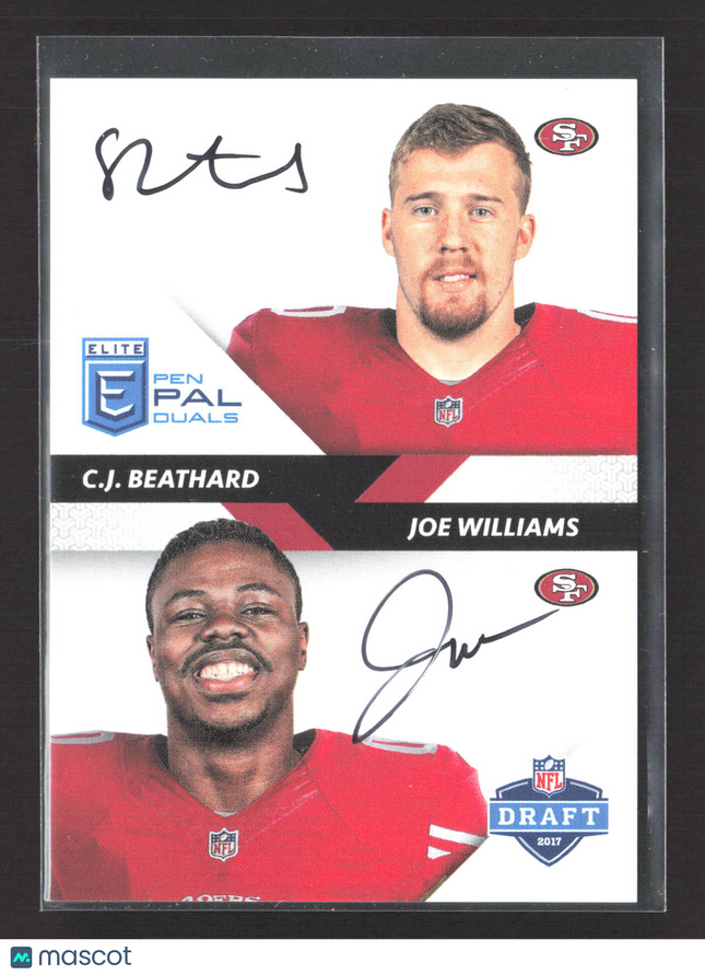 2017 Panini Donruss Elite Pen Pal Duals Joe Williams C.J. Beathard #PP-SF Auto