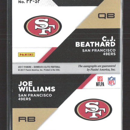 2017 Panini Donruss Elite Pen Pal Duals Joe Williams C.J. Beathard #PP-SF Auto