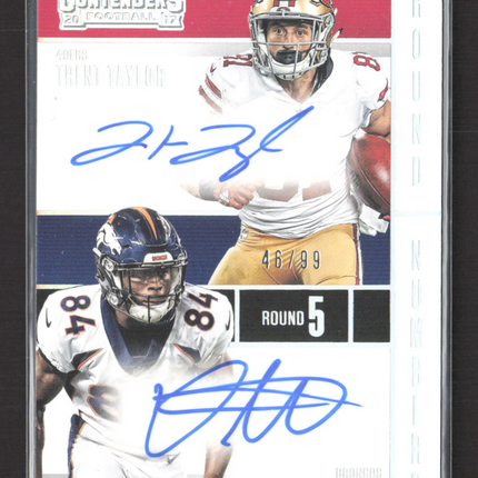 2017 Panini Contenders Football Trent Taylor Isaiah McKenzie #RN-TM 46/99 Auto