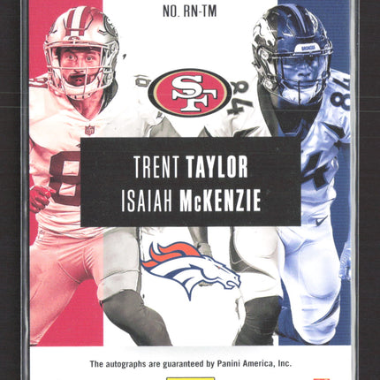 2017 Panini Contenders Football Trent Taylor Isaiah McKenzie #RN-TM 46/99 Auto