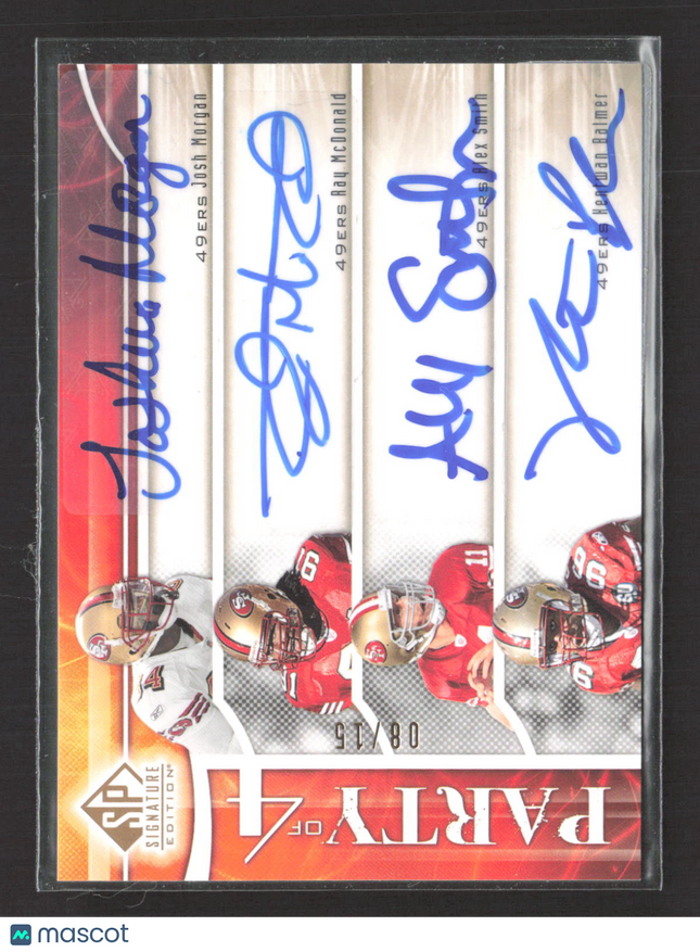 2009 Quad Auto Alex Smith SP Signature 08/15 Party Of 4