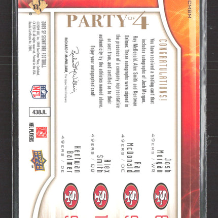2009 Quad Auto Alex Smith SP Signature 08/15 Party Of 4