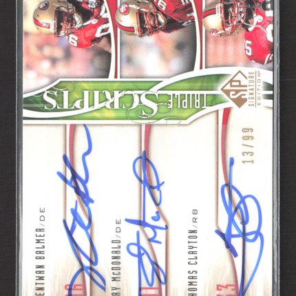 2009 Upper Deck SP Edition Triple Scripts Ray McDonald #TR-BMC 13/99 Auto