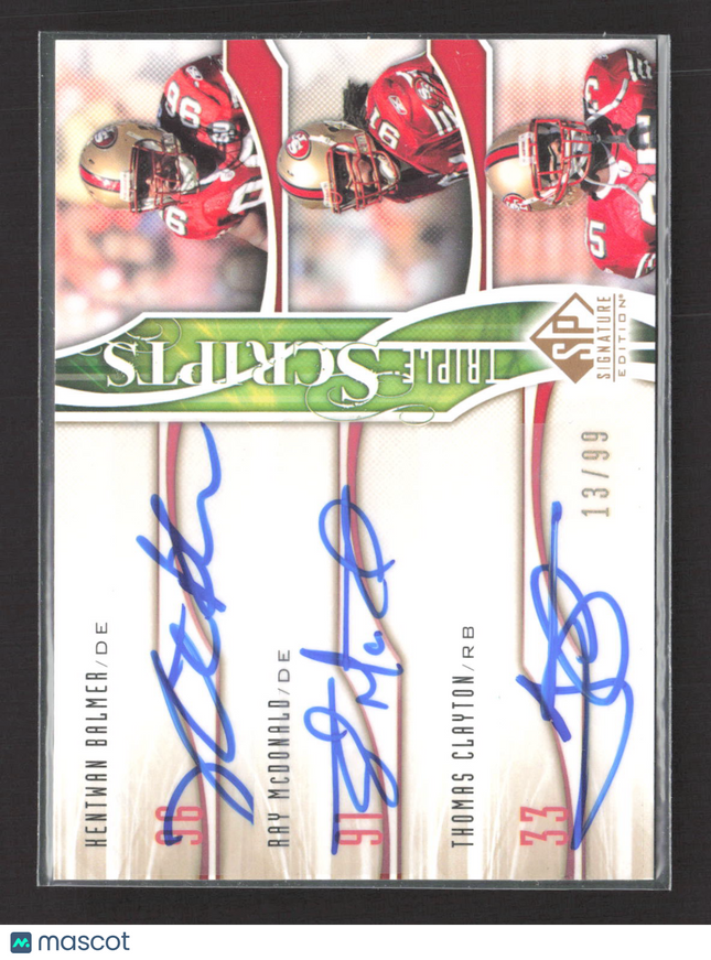2009 Upper Deck SP Edition Triple Scripts Ray McDonald #TR-BMC 13/99 Auto