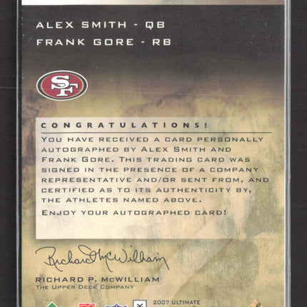 2007 Upper Deck Ultimate Collection Dual Frank Gore Alex Smith #DS-SG 07/35 Auto