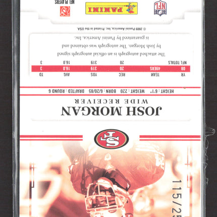 2009 Playoff Prestige Rookie Review Josh Morgan #33 Auto /250