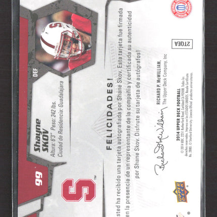 2014 Upper Deck Football Estrella Novato Shayne Skov #99 Auto