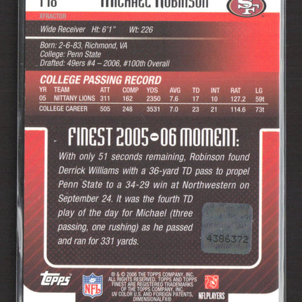 2005 Topps Finest Michael Robinson #178 X-Fractor Auto 46/50