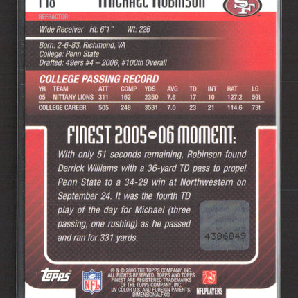 2005 Topps Finest Michael Robinson #178 Refractor Auto /299