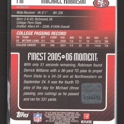 2005 Topps Finest Michael Robinson #178 Green Refractor Auto /199