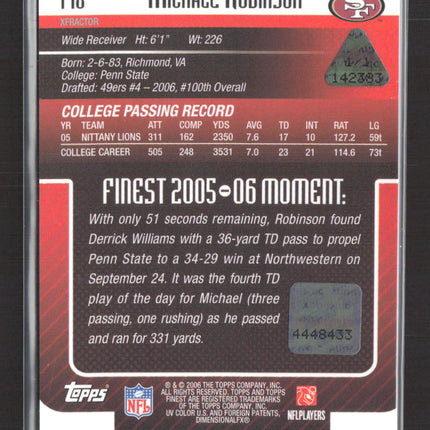 2006 Topps Finest Michael Robinson #178 X-Fractor Auto 1/1