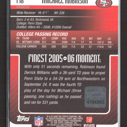 2006 Topps Finest Michael Robinson #178 Refractor Auto Gold /49