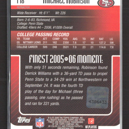 2006 Topps Finest Michael Robinson #178 Refractor Auto /99