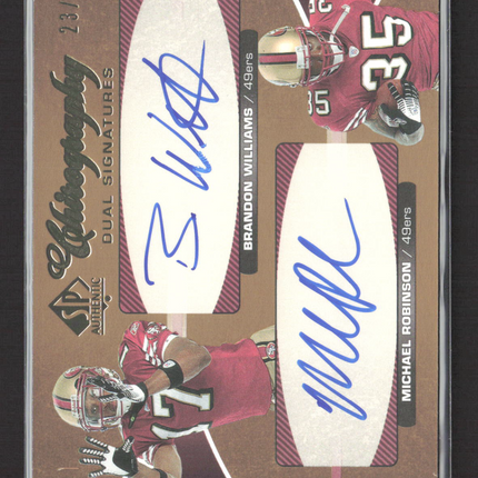 2006 Upper Deck SP Dual Michael Robinson Brandon Williams #CH2-WR 23/50 Auto
