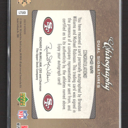 2006 Upper Deck SP Dual Michael Robinson Brandon Williams #CH2-WR 23/50 Auto