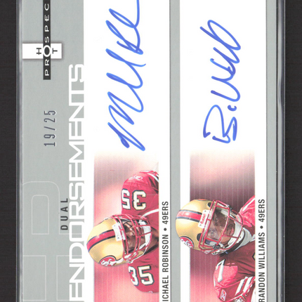 2006 Fleer Prospects Dual Michael Robinson Brandon Williams #HP2-MB 19/25 Auto