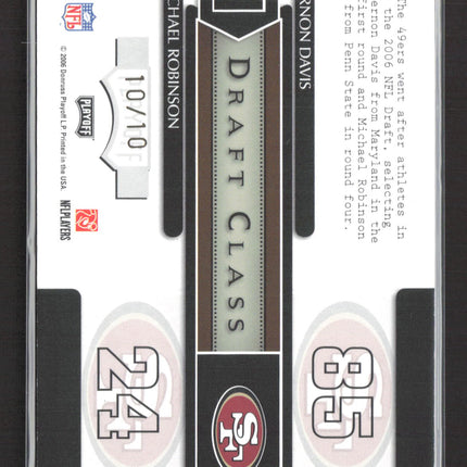 2006 Contenders Draft Class Michael Robinson Vernon Davis #DC-6 10/10 Auto